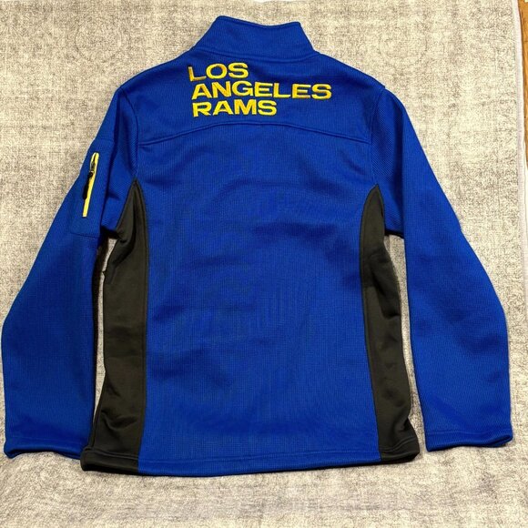 NWT Los Angeles Rams NFL Branded‎ Quarter Zip-Pullover Jacket-Royal Blue S - Picture 6 of 9